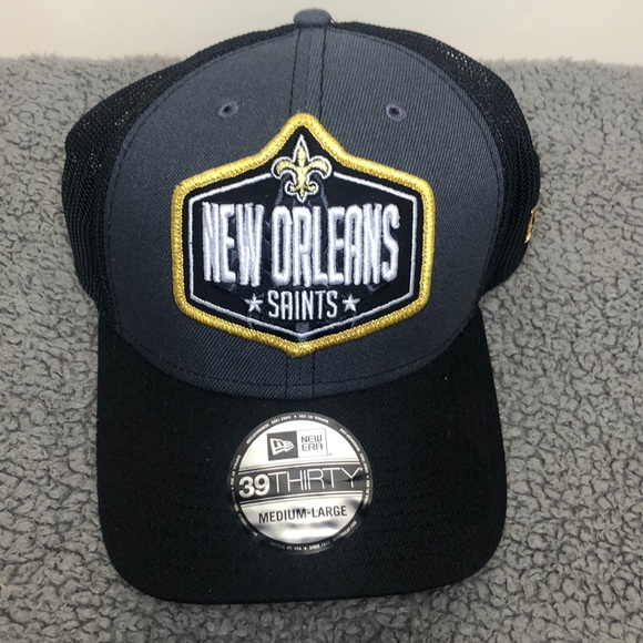 New Orleans Saints New Era 2021 Draft Hat Flexfit Mens Trucker Cap Med/Large - Picture 1 of 5